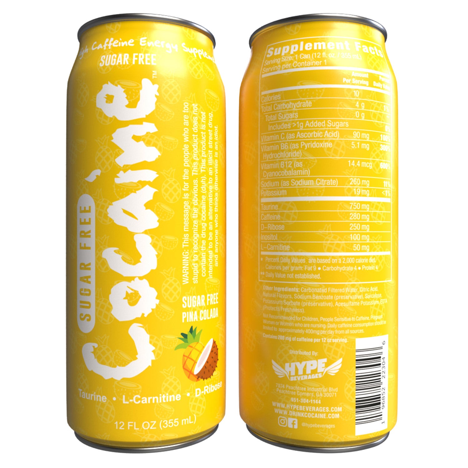Cocaine High Caffeine Energy Supplement 12oz.