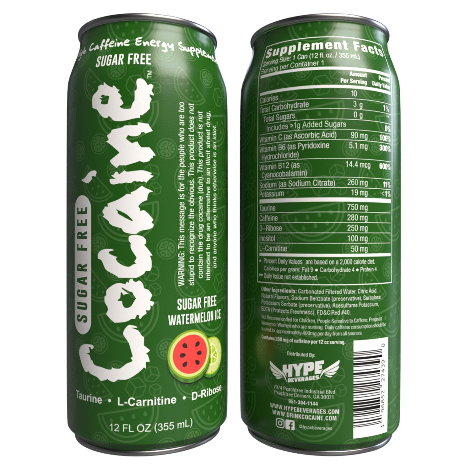 Cocaine High Caffeine Energy Supplement 12oz.