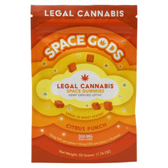 Space Gods 300mg D9+CBD Gummy